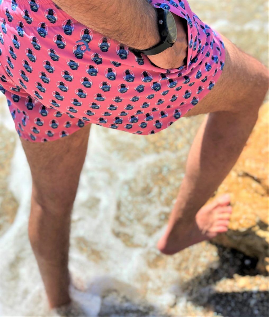 Coral Pink DJ Pineapple Men swimwear design