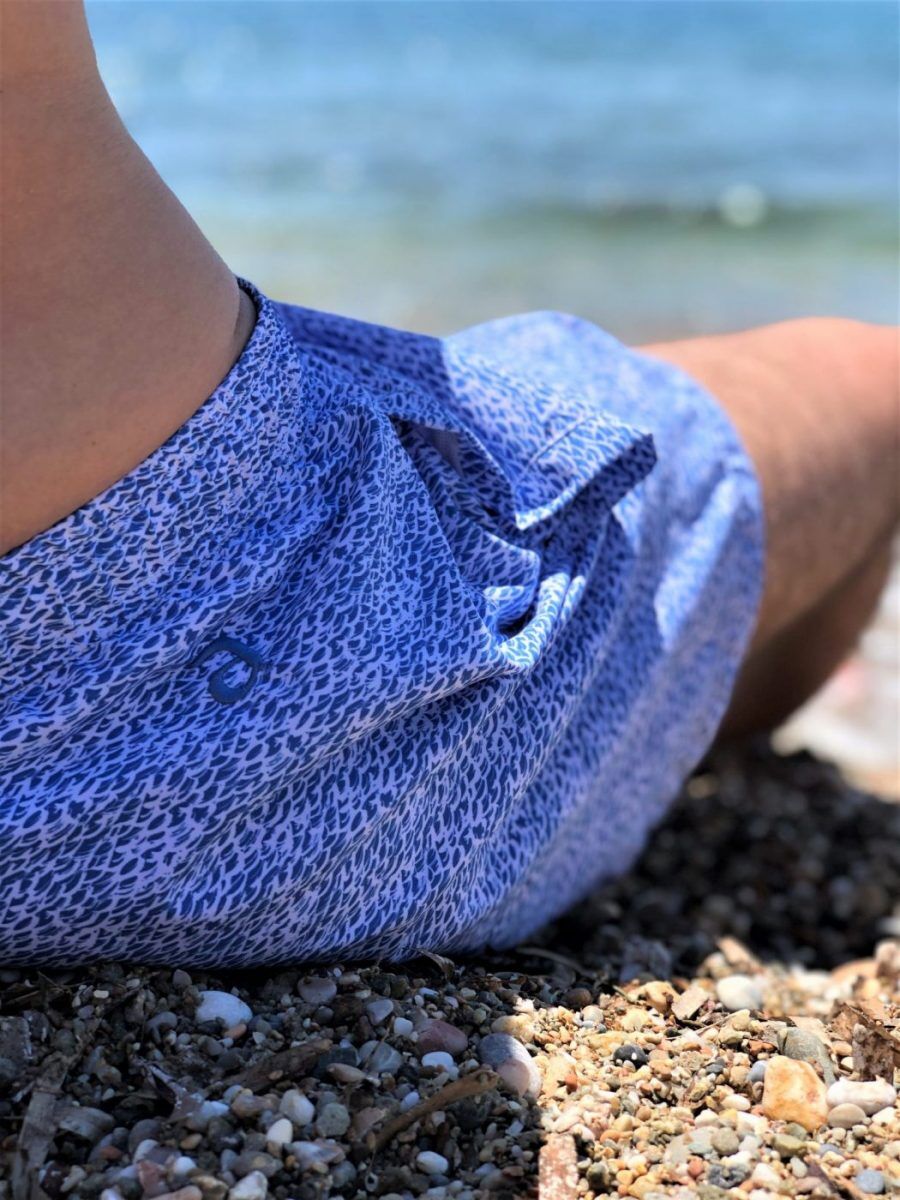 Men swimwear waves blue design (2)